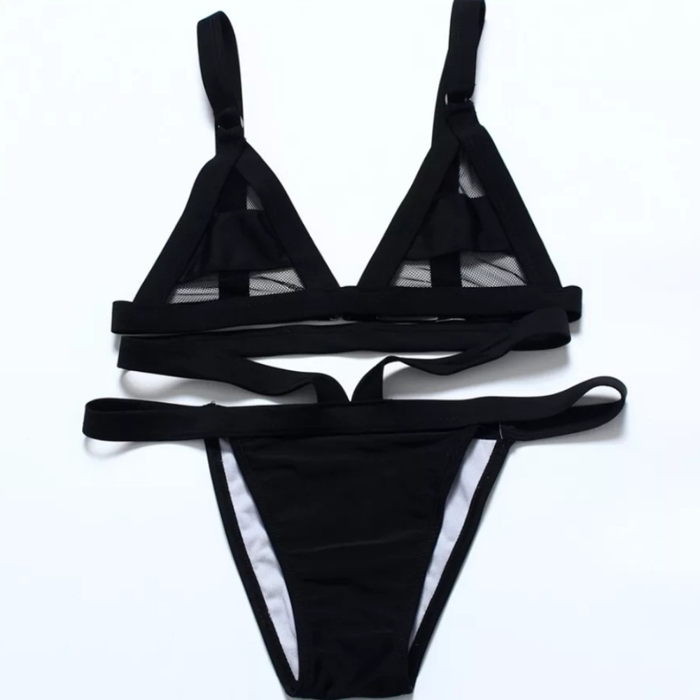 Sexy Lace Hollow Bandage Womens Swimsuit - Picture 3 of 8